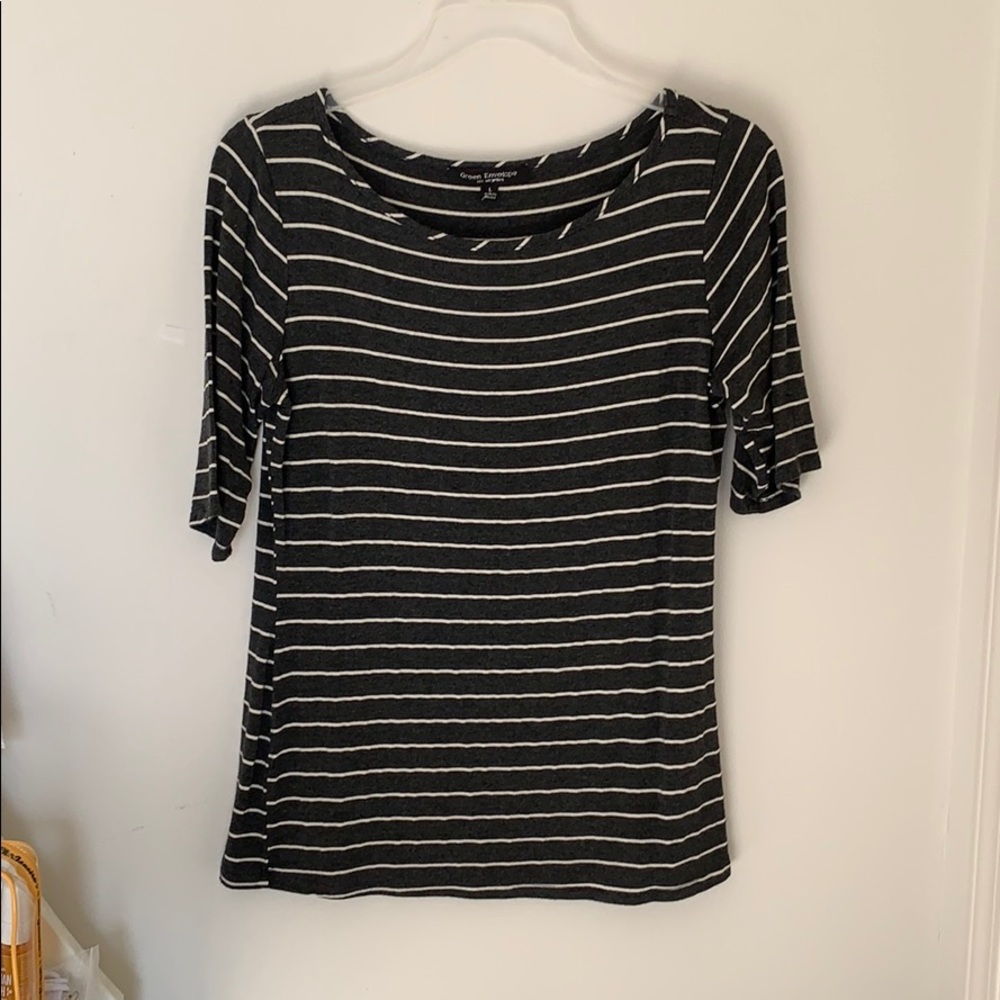 Soft shirt with gray and white strips